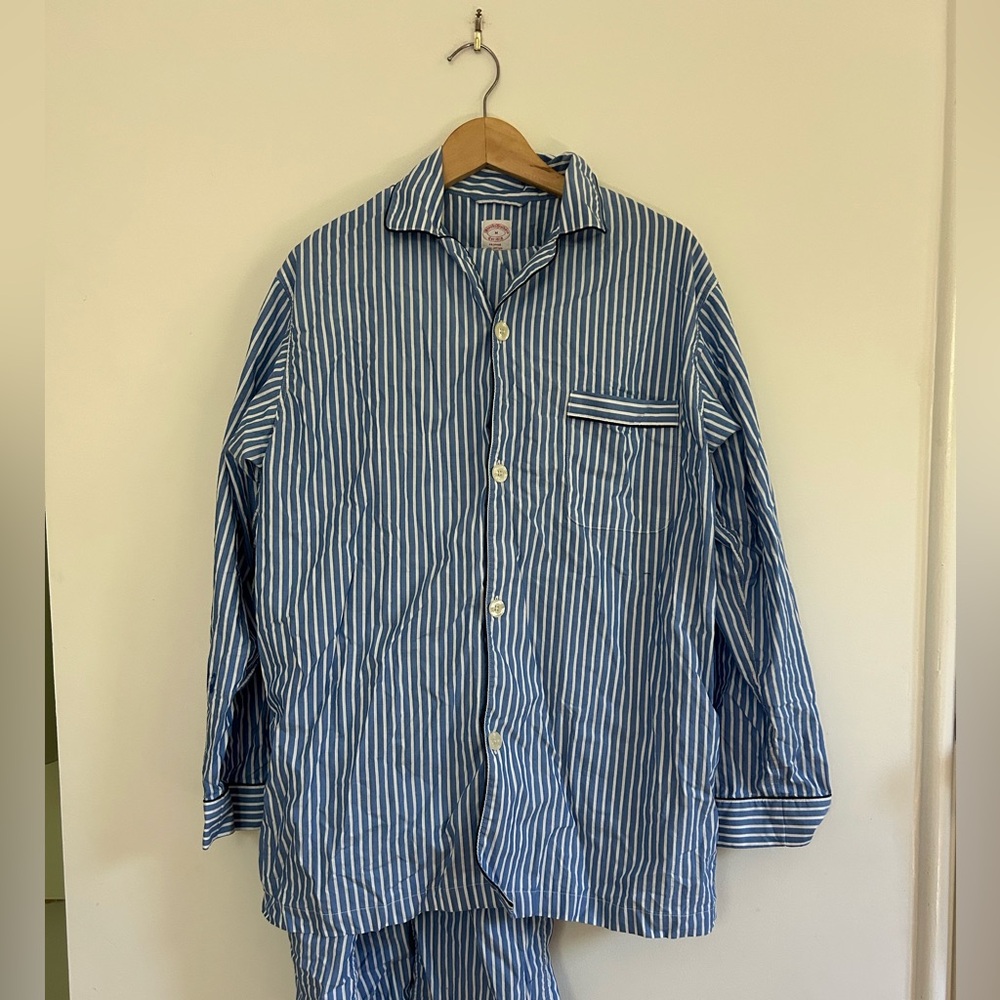 Brooks Brothers Blue Striped Men's cotton pjs EUC 💙